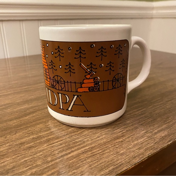 Vtg Houze Alan Wood - Grindley, England Grandpa Log Cabin Coffee Mug - Rare - Picture 3 of 7